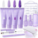 Makartt Purple Poly Nail Extension Gel Kit with Nail Lamp Bundle - Basic Poly Nails for Beginners with 6W UV&LED Lamp Makartt