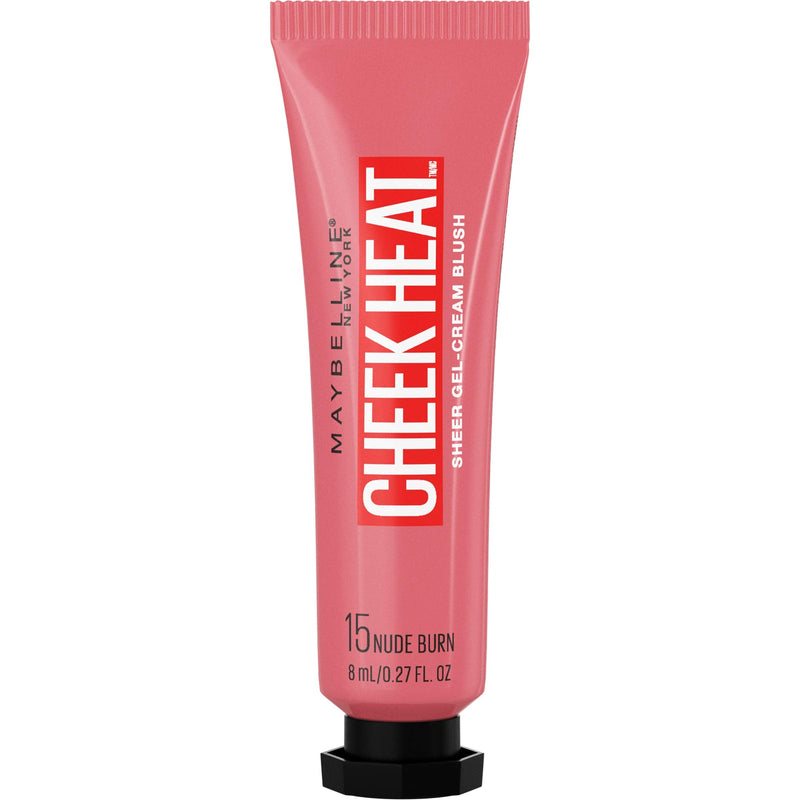 Maybelline Cheek Heat Gel-Cream Blush Makeup, Lightweight, Breathable Feel, Sheer Flush Of Color, Natural-Looking, Dewy Finish, Oil-Free, Nude Burn, 1 Count Maybelline New York
