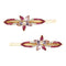 LUX ACCESSORIES Set of 2 Gold Flowers White Pink Marquise Hair Pins LUX ACCESSORIES