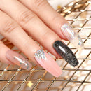Modelones Poly Nail Gel Kit Enhancement Nude Gray Glitter Nail Extension Gel Kit Christmas New Year Gift with Slip Solution Trial Professional Technician All-in-One French Kit modelones
