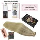 GOO GOO Blonde Hair Extensions Tape in 24 Inch Ombre Ash Blonde to Golden Blonde and Platinum Blonde Natural Remy Human Hair Extensions Straight Long Tape in Hair Extensions 20pcs 50g GOO GOO Store