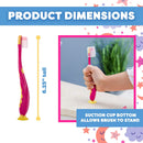 Kids Toothbrush Suction Cup with Covers, Toddler Toothbrush Soft Bristles, Child Toothbrush Suction Cups For Easy Access, Toddler Toothbrushes Handles Perfect For Tiny Hands of Boys and Girls (6 Pack) Lingito