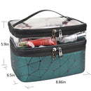 MKPCW Makeup Bags Double layer Travel Cosmetic Cases Make up Organizer Toiletry Bags (Dark green) MKPCW Store