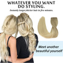 GOO GOO Human Hair Extensions Wire Hair Ash Blonde to Golden Blonde Mixed Platinum Blonde 70g Balayage Human Hair Extensions 12 Inch Straight Real Human Hair Extensions for Women GOO GOO