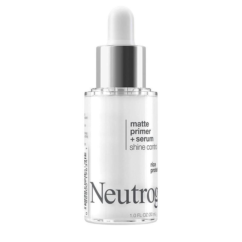 Neutrogena Shine Control Matte Booster Face Primer & Serum, Skin-Mattifying Serum-to-Primer with Rice Protein, Absorbs Excess Oil & Keeps Skin Shine Free, 1.0 fl. Oz Neutrogena