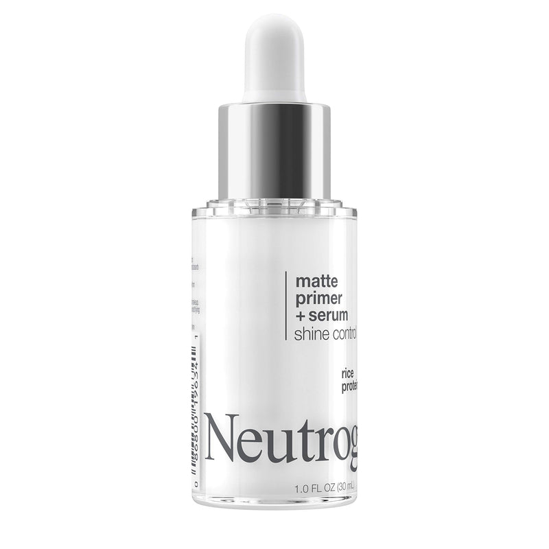 Neutrogena Shine Control Matte Booster Face Primer & Serum, Skin-Mattifying Serum-to-Primer with Rice Protein, Absorbs Excess Oil & Keeps Skin Shine Free, 1.0 fl. Oz Neutrogena