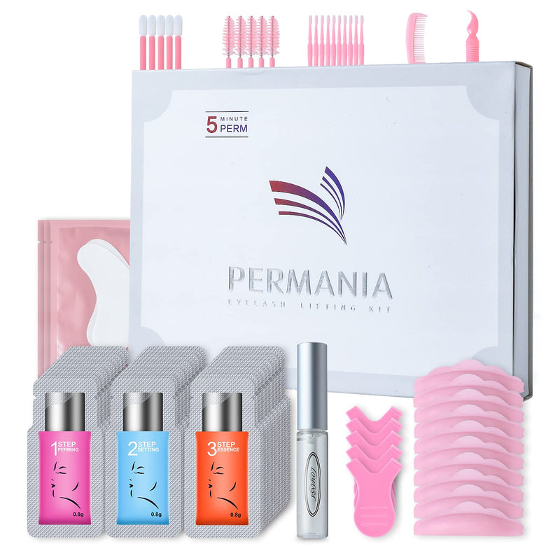 PERMANIA lash Lift Sachet Kit,Eyelash Perm Kit, Fast Lash Lifting 5 Minutes DIY At Home With Strong Glue Disposable Sachet Professional Lash Perming Kit Last 8 Weeks PERMANIA