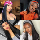 UNice Straight Headband Human Hair Wig Glueless None Lace Front Wig Brizilian Virgin Hair Machine Made Wear and Go Wig for Black Women 150% Density 16inch UNICE Store