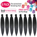 Pre Stretched Braiding Hair Long Easy Braid 30 Inch 8 Packs Expression Braiding Hair Extensions Professional Synthetic Fiber Crochet Twist Braids Alrence