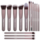 BS-MALL(TM) Makeup Brushes Premium 14 Pcs Synthetic Foundation Powder Concealers Eye Shadows Silver Black Makeup Brush Sets (Ypurple) BS-MALL Store