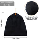 Satin Lined Hair Cover Sleep Cap - Adjustable Stay on No Fading Slouchy Skull Night Sleeping Beanie for Frizzy Natural Curly Hair Protection - Solid Black GB Selected