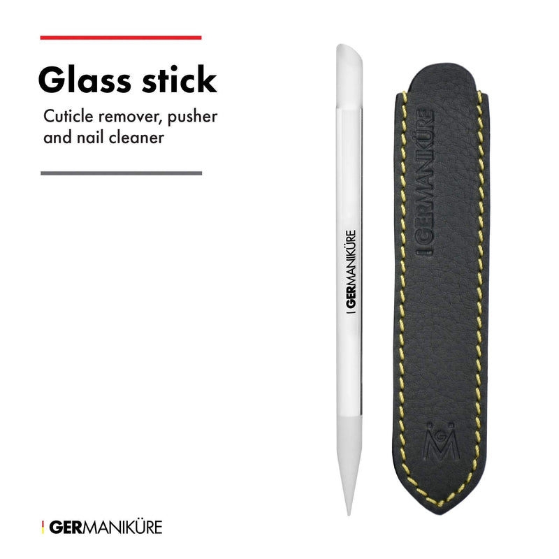 GERMANIKURE Glass Cuticle Stick - Ethically Made in Czech Republic - Cuticle Pusher & Remover, Callous & Dry Skin Fingertip File, Nail Shaper GERmanikure