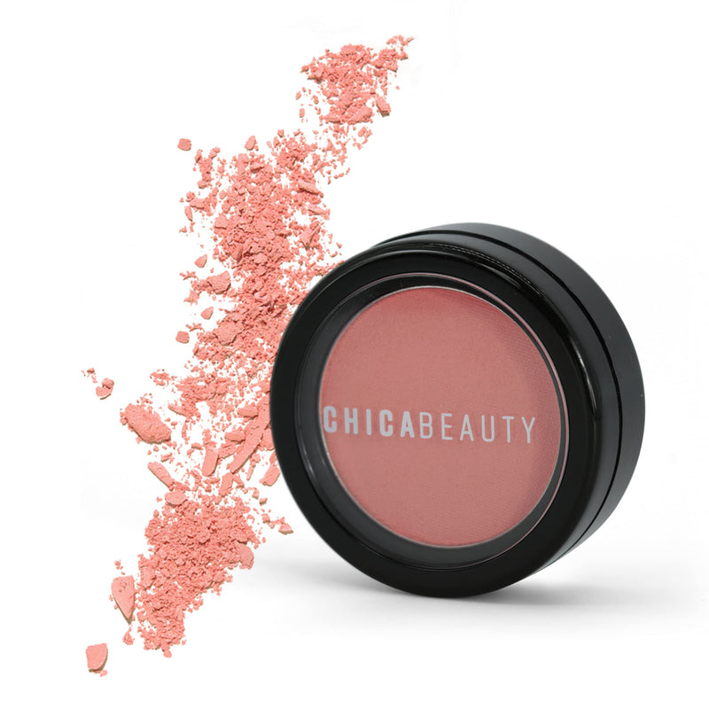 CHICA BEAUTY Blush Powder Makeup for Cheeks Glow, Long Lasting Skin Perfecting, Minimizes Pores, Lightweight Natural Looking Color – Paraben, Phthalate and Sulfate Free, All Skin Types - Barely Mauve CHICA BEAUTY