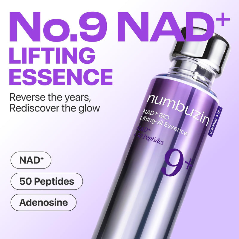 numbuzin No.9 Essence | NAD+ BIO Lifting-sil Essence | Firming, Reduce Wrinkles, Fine Lines | Peptides, NAD+ | Serum for Sagging, Aging, Dull Skin | 1.69 fl. oz. Infinity Warehouse
