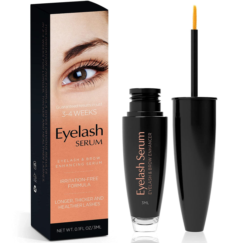 Natural Vine Eyelash and Brow Growth Serum, Irritation Free Formula, Guaranteed Results in 3-4 Weeks for Longer, Thicker, and Fuller Eyelashes Natural Vine