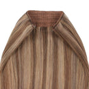 Sassina Remi Human Hair Halo Extensions Natural Straight Real Hair Piece With Invisible Fish Wire Highlight Chestnut Brown with Dark Dirty Blonde P6/12