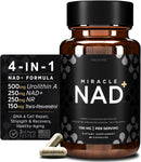 Miracle NAD with Urolithin A Supplement, Nicotinamide Riboside NR, NAD+, Trans Resveratrol for Men and Women - Healthy-Aging, Cellular Energy & Repair - 3rd Party Tested - 60 Capsules Infinity Warehouse