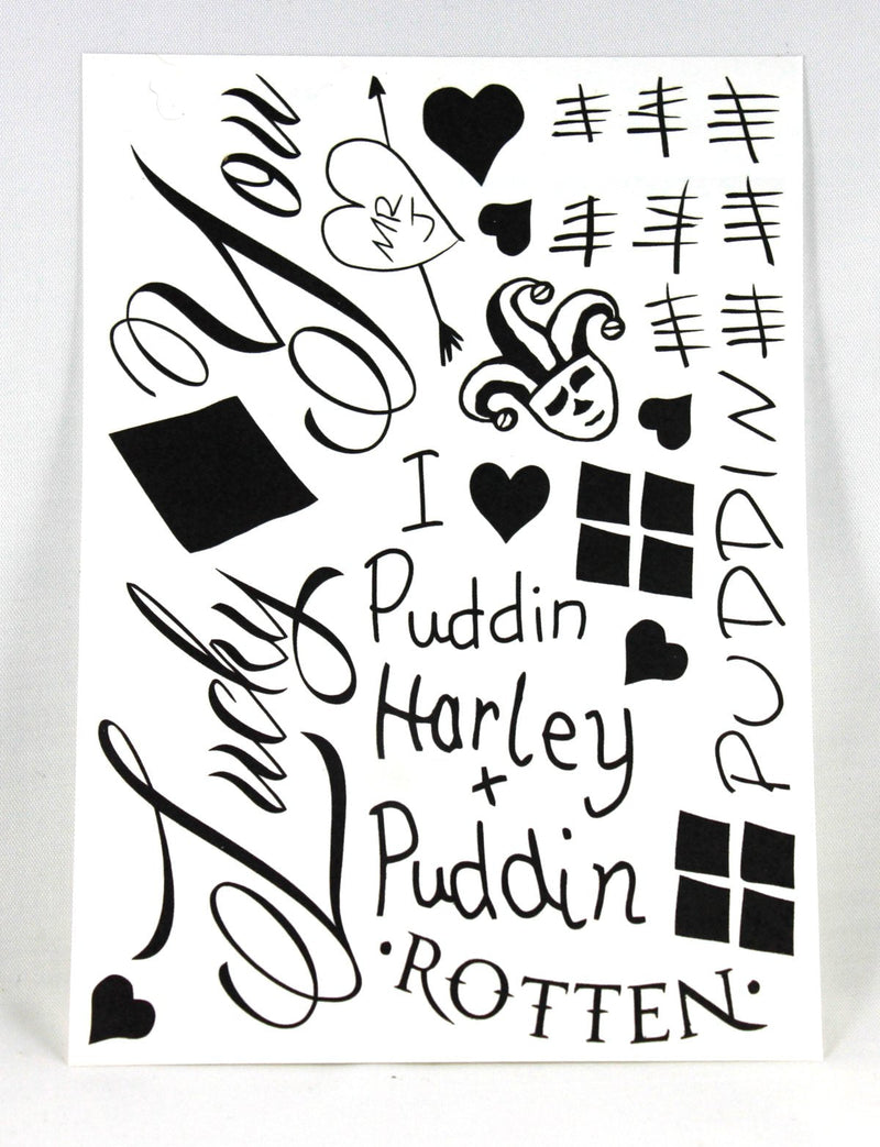 HQ Professional Temporary Tattoos Sheet - Face, Waist, & Leg Tats - 16 Total - Costume / Cosplay PopStarTats