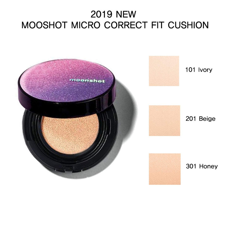 Moonshot Micro Correct Fit Cusshion#201 Beige 2019 NEW Faultless Cushioon Light Finish but Perfect Cover #Dab1079