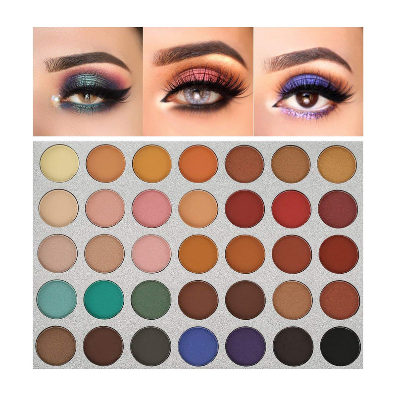 Eyeshadow Palette Matte Eyeshadow Pallet Pigmented Shades Makeup Palette Set Shimmer Foils Eye Makeup Long Lasting Palette of Shades 35 Colors Waterproof and Sweatproof MYUANGO