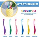 Kids Toothbrush Suction Cup with Covers, Toddler Toothbrush Soft Bristles, Child Toothbrush Suction Cups For Easy Access, Toddler Toothbrushes Handles Perfect For Tiny Hands of Boys and Girls (6 Pack) Lingito