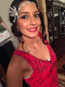 BABEYOND Art Deco 1920's Flapper Great Gatsby Inspired Leaf Medallion Pearl Headpiece Headband Silver BABEYOND