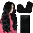 GOO GOO Clip in Hair Extensions Real Human Hair Extensions 16 Inch 120g 7pcs Jet Black Remy Human Hair Extensions Clip in Thick Natural Hair Extensions for Women GOO GOO Store