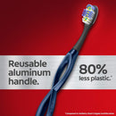 Colgate Keep Soft Manual Toothbrush for Adults with 2 Deep Clean Floss-Tip Brush Heads, Navy Colgate