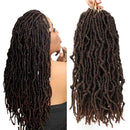 New Faux Locs Crochet hair 18 inch 6 Packs/lot Pre Looped Goddess Curly Wavy Twist Fiber synthetic Braiding Hair Extensions Hair Dreadlocks (18", 6Pcs-M30) conrora Store