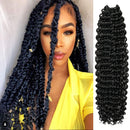 5 Packs 22” AU-THEN-TIC Passion Twist Hair Water Wave Crochet Braids Hair for Butterfly locs, Bohemian Goddess locs Synthetic Braiding Hair Extensions, Free Gift (5-PACK, 1B) AU-THEN-TIC