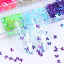 3D Holographic Butterfly Nail Glitter, UVANKAUP 24 Colors Butterfly Glitter Nail Sequins Laser Butterfly Nail Art Glitter Stickers Decals Acrylic for Nail Art Decoration & DIY Crafting UVANKAUP