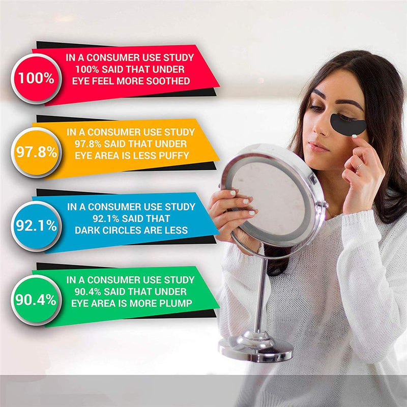 Adofect 30 Pairs Black Collagen Under Eye Mask Anti-Aging Hyaluronic Acid Eye Patches for Moisturizing & Reducing Dark Circles, Luxury Gift for Women and Men, Black Adofect Store