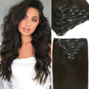 Lacer Hair Extensions Clip in Human Hair Natural Black