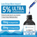Methylene Blue Pharmaceutical Grade 4.06 fl oz (120 mL), 99% Purity Supplement for Humans, Formaldehyde-Free, Alcohol-Free, Glass Bottle Infinity Warehouse