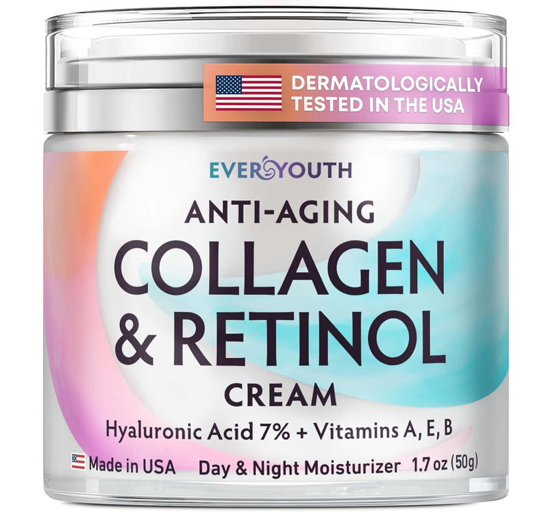 Face Moisturizer for Women, Anti Aging Face Cream with Collagen, Hyaluronic Acid & Vitamin A, Made in USA, Facial Moisturizer Wrinkle Cream for Women, Neck Creams for Tightening and Firming, 1.7oz - Infinity Warehouse