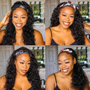 UNice Hair Headband Scarf Human Hair Wig Water Wave Human Hair Glueless Wig No plucking wigs for women Brazilian Virgin Hair Non Lace Front Wig 150% Density 18inch UNICE Store