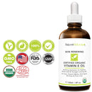 Vitamin E Oil - 100% All Natural & USDA Organic (LARGE 4oz Bottle) Visibly Reduce the Look of Scars, Stretch Marks, Dark Spots & Wrinkles for Hydrated & Youthful Skin. Face & Body Moisturizer RejuveNaturals