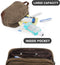 emissary Men's Toiletry Bag Leather and Canvas Travel Toiletry Bag Dopp Kit for Men Shaving Bag for Travel Accessories（Coffee) emissary
