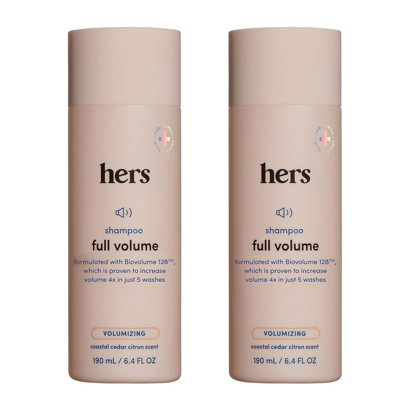 hers Full Volume Shampoo, 2 Pack - Volumizing Shampoo for Women with Biotin - Adds Lightweight Volume, Shine & Bounce - Coastal Cedar Citron - 2 x 6.4 fl oz Infinity Warehouse