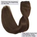 GOO GOO Hair Extensions Human Hair Extensions Chocolate Brown Remy Hair Extensions Real Natural Hair Extensions Straight 20 Inch 100g Wire Hair Extensions with Transparent Line GOO GOO