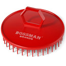 Bossman Scalp Massager and Shampoo Shower Brush - Head Scrubber - Beard Exfoliator - Hair and Beard Dandruff Control (Red) Bossman
