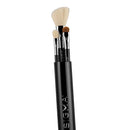 Sigma Beauty Travel Essential Trio - Makeup Brush Set for Foundation Powder Eyeshadow - 3 Tool Brushes with Brush Tin Holder - Skin Safe, Vegan Makeup Brushes for Travel - Black Infinity Warehouse