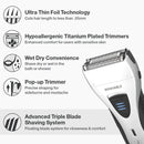 Electric Razor for Men, YASUN Men's Foil Shaver, Wet/Dry IPX7 Waterproof Electric Shavers for Men with Pop-up Beard Trimmer, Cordless Rechargeable Mens Razor - YS5800 Silver & Black YASUN