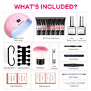 Modelones Poly Extension Gel Nail Kit - 6 Colors with 48W Nail Lamp Slip Solution Rhinestone Glitter All In One Kit for Nail Manicure Beginner Starter Kit DIY at Home Kit Gift modelones