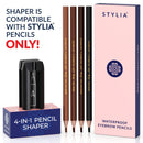 4-in-1 Plastic Duckbill-Shape Eyebrow Pencil Shaper - Eye Makeup Shaping Tool for Waterproof Peel Off Brow Pencils - Compact Cosmetic Shaper for Beginners & Professional Stylia