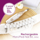 Beurer 14-piece Professional Manicure & Pedicure Nail Drill Kit, Cordless, 10 Attachments, 3 Speed Settings, Electric Nail File Set, Nails Care Tools, For Foot/Hand, Storage Case, MP64 Beurer