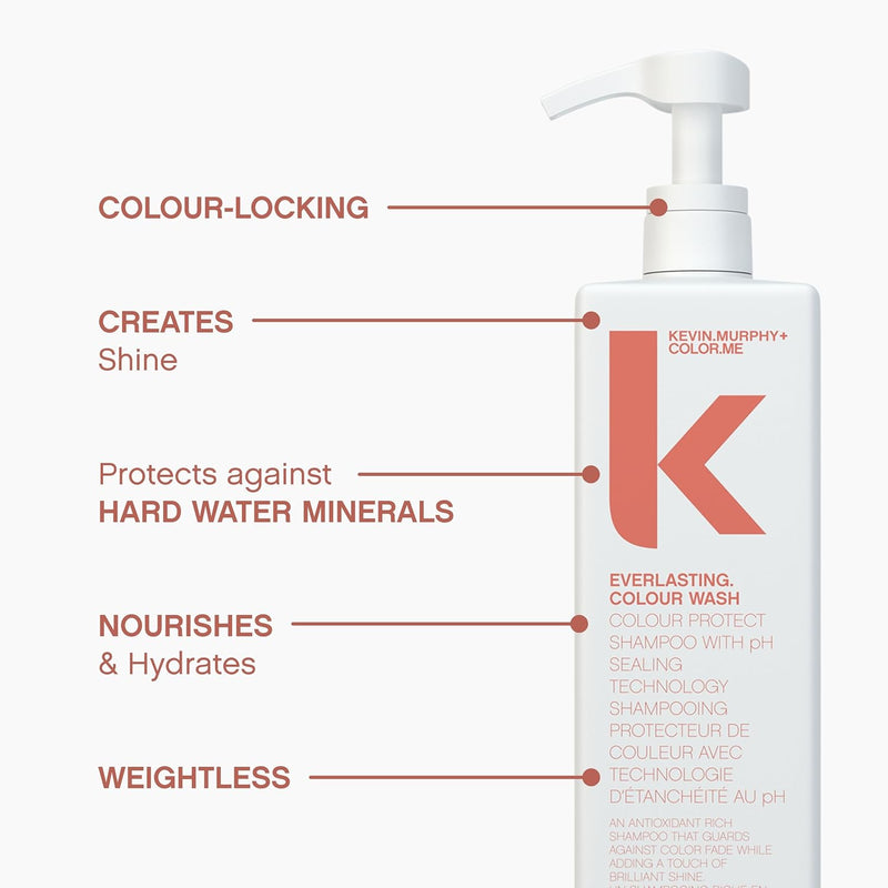 KEVIN.MURPHY EVERLASTING.COLOUR WASH - Hair Colour Shampoo - Colour Protect Hair Care - pH Balanced Shampoo - Sulphate Free -1000 mL / 8.4 fl oz Infinity Warehouse