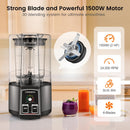 Commercial Blender for Crushing Ice, Chopping, Grinding, Blending, 1500W 80oz Blender with Tamper and Removable Soundproof Cover, K85 (Grey) Infinity Warehouse