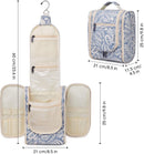 Hanging Travel Toiletry Bag Kit Cosmetic Makeup Organizer for Women and Men (Blue Leaf) Narwey Store