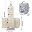 Hanging Travel Toiletry Bag Cosmetic Make up Organizer for Women and Men (Medium, Blue Leaf) Narwey
